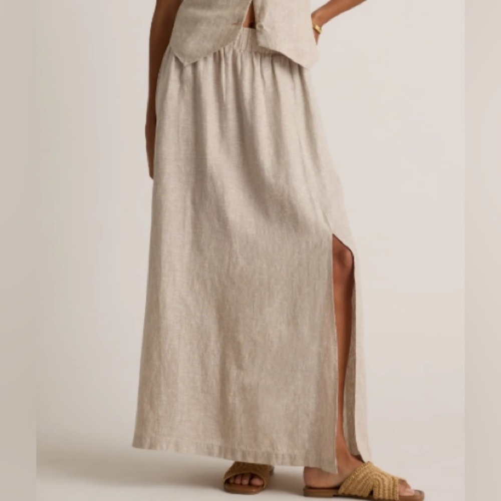 Quince Beige Maxi Skirt
